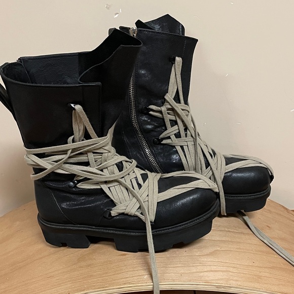 Other - Rick Owens Black Lace Up Army Megatooth Boots